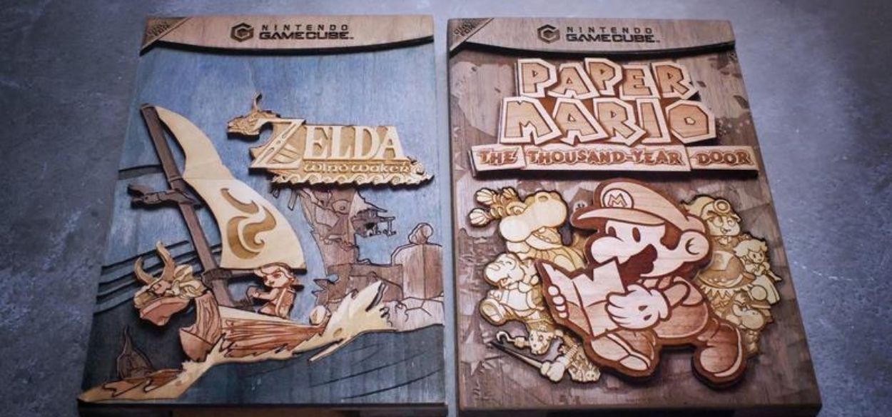 Artista ricrea le cover di giochi iconici per GameCube intarsiando il legno