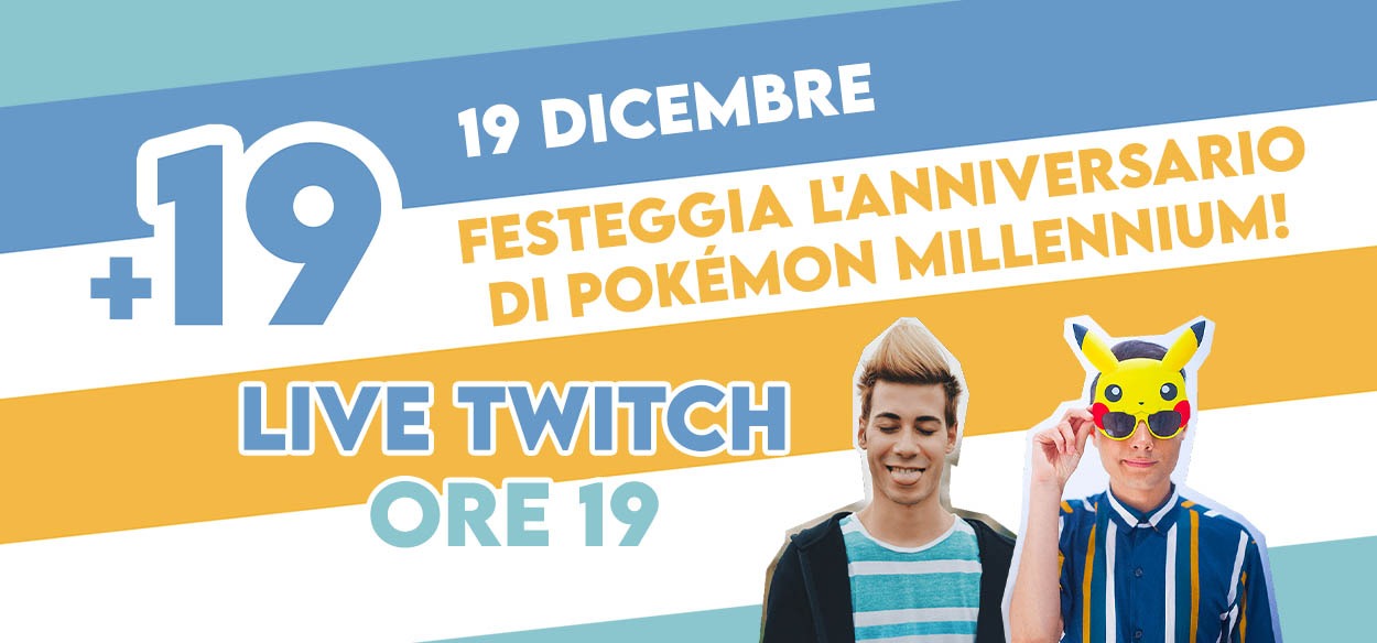 Una live speciale su Twitch per festeggiare il 19° anniversario di Pokémon Millennium!