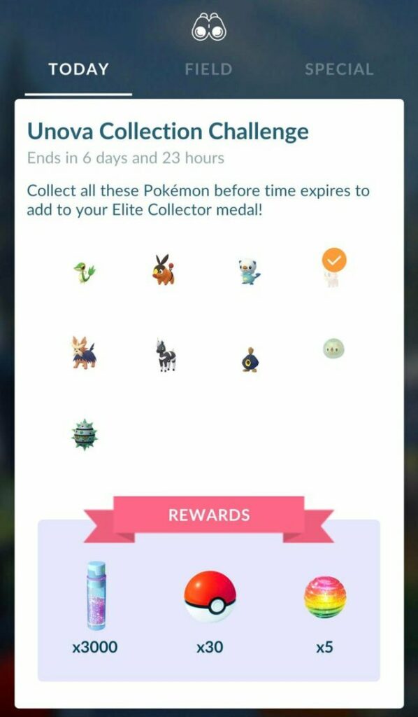 Sfida collezione Pokémon GO
