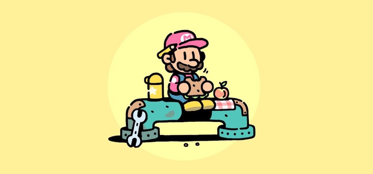 Super Mario si rilassa nella nuova illustrazione di James Turner