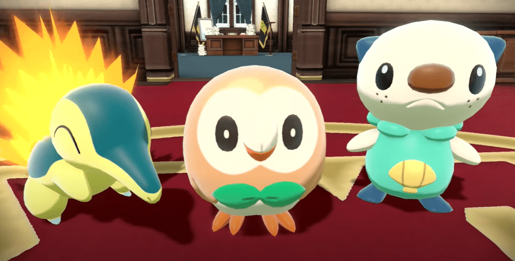 Cyndaquil, Rowlet e Oshawott