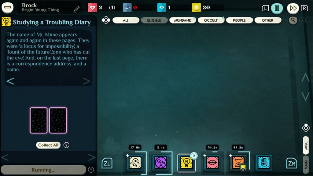 Cultist Simulator per Nintendo Switch, plancia vuota