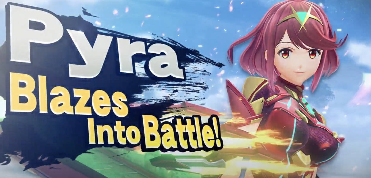 Pyra/Mythra sale sul ring di Super Smash Bros. Ultimate