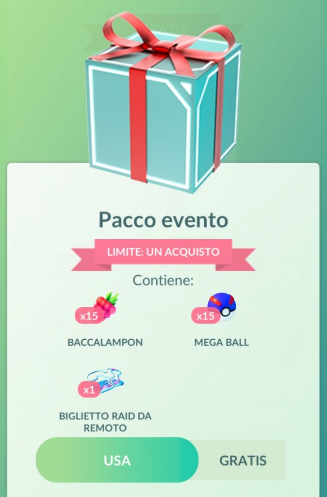 Pacco gratis Pokémon GO