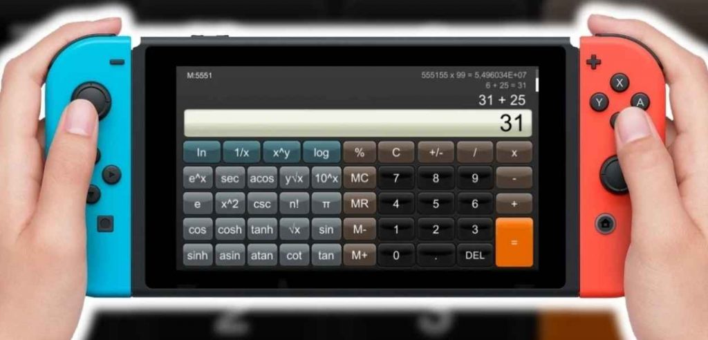 Calcolatrice Nintendo Switch