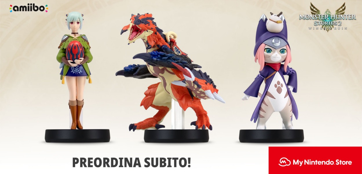 My Nintendo Store apre i preordini degli amiibo di Monster Hunter Stories 2