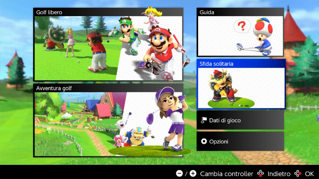 Mario Golf Super Rush menu