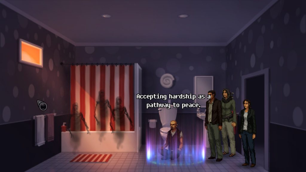 Logan, personaggio di Unavowed, che calma gli spiriti.