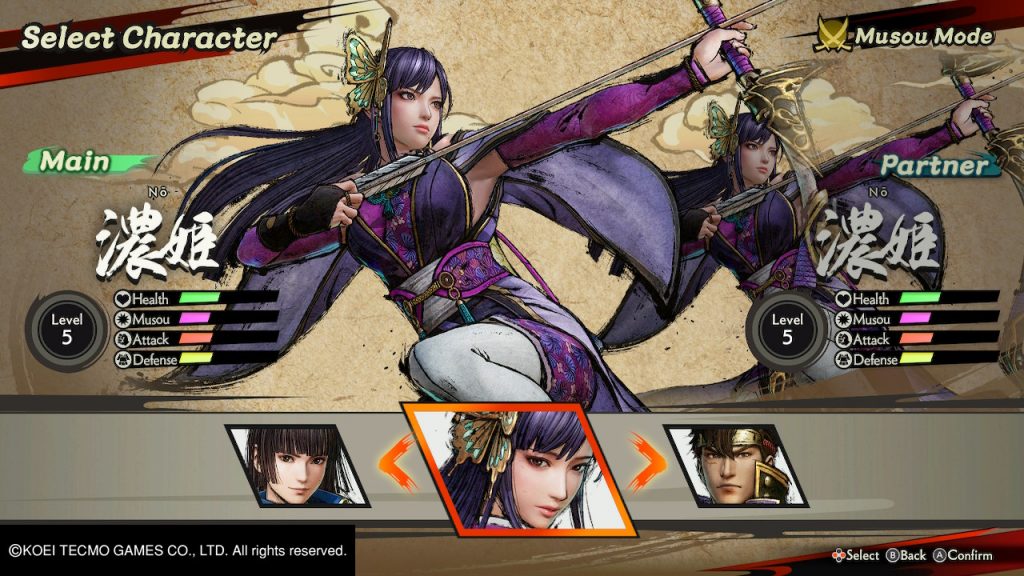 samurai warriors 5 personaggi