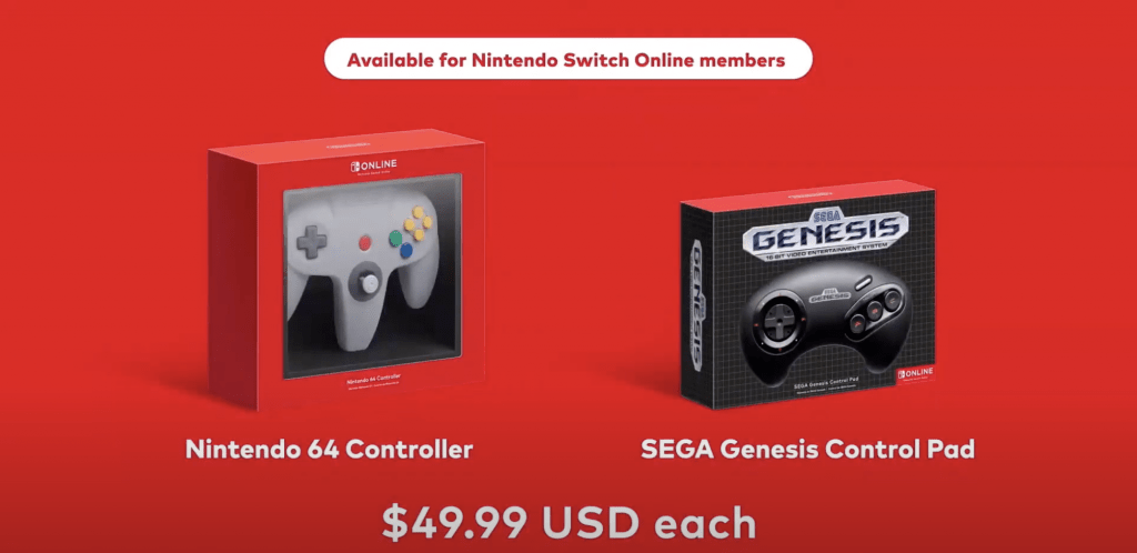 Controller vintage disponibili per gli iscritti a Nintendo Switch Online.