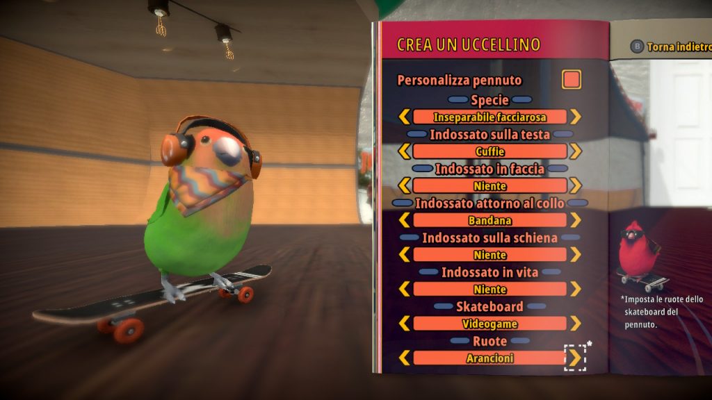 Crea un uccellino in SkateBIRD