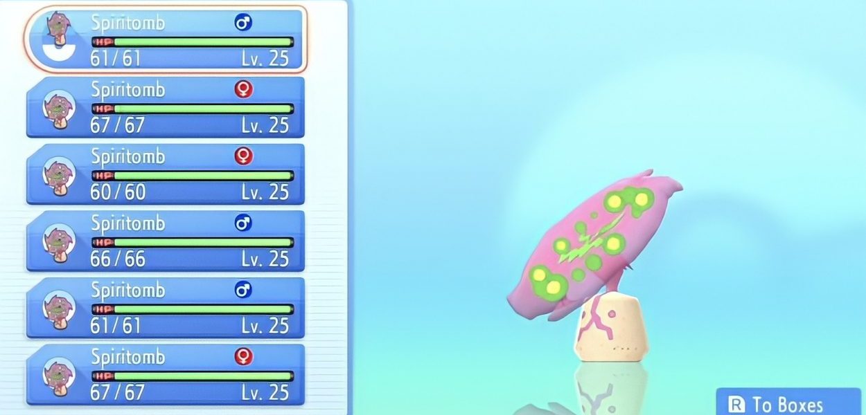 Un exploit permette di avere infiniti Spiritomb in Pokémon Diamante Lucente e Perla Splendente