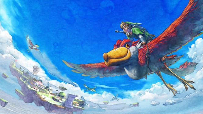 Opera d'arte rappresentante Link dal videogioco Zelda: Skyward Sword