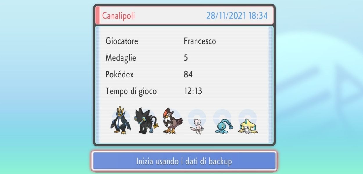 Come ripristinare un salvataggio su Pokémon Diamante Lucente e Perla Splendente