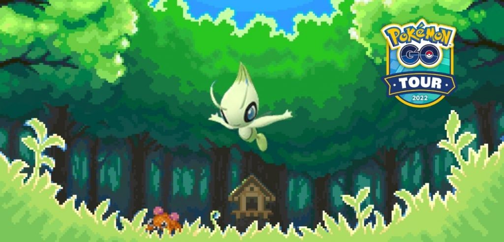Celebi con Fogliamagica al Pokémon GO Tour di Jotho