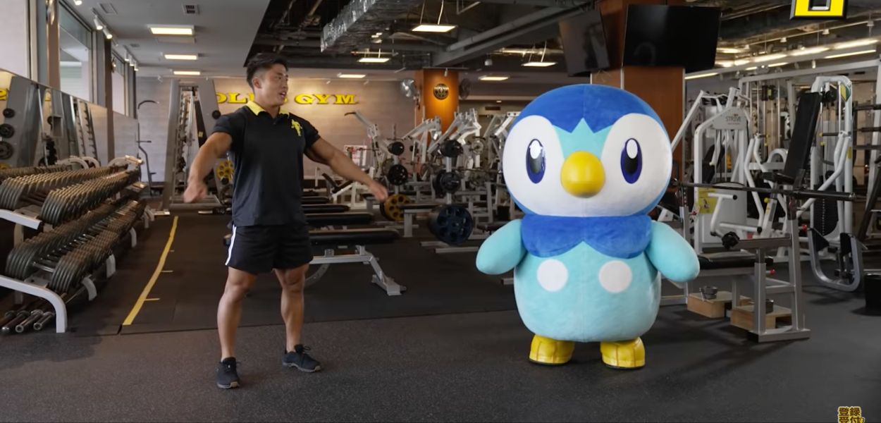 Piplup va in palestra per smaltire tutti i dolci mangiati durante le feste