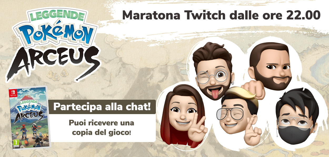 Unisciti al party di lancio su Twitch di Leggende Pokémon: Arceus!