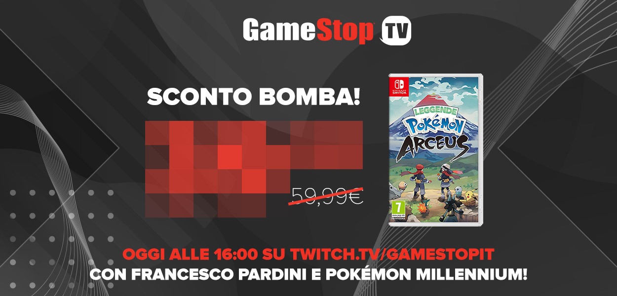 Sconto bomba su Leggende Pokémon Arceus durante la live di Gamestop oggi alle 16:00
