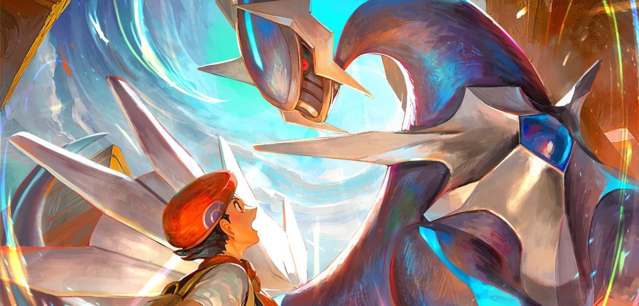 Un bellissimo artwork promozionale celebra il duo Lucas e Dialga in Pokémon Masters EX