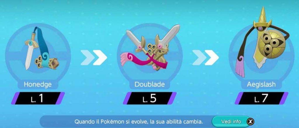 Pokémon Unite Aegislash Linea Evolutiva