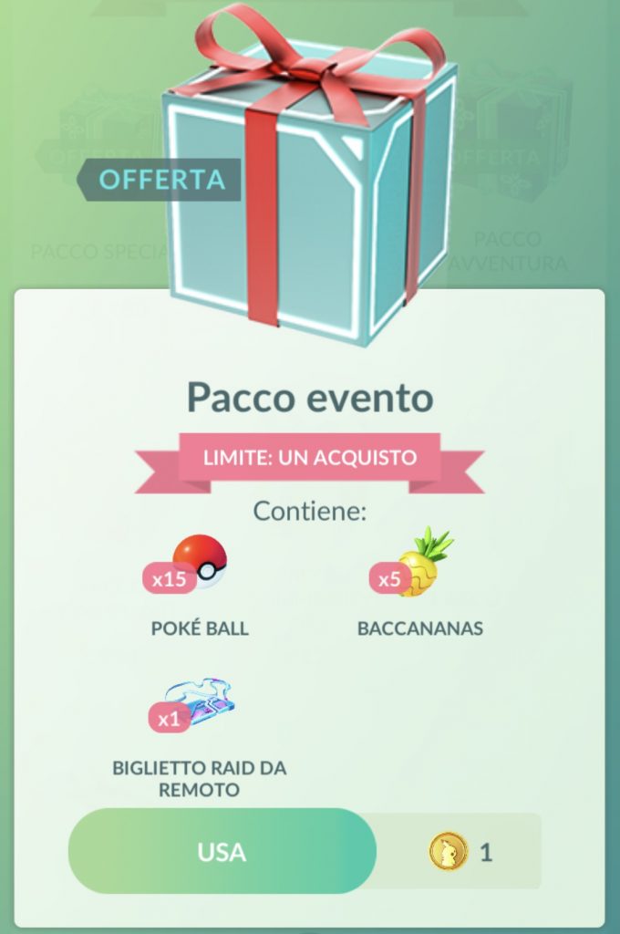 pacco evento Pokémon GO