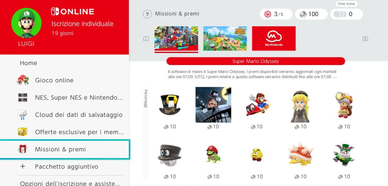 Nuove icone per l'avatar disponibili per gli abbonati a Nintendo Switch Online
