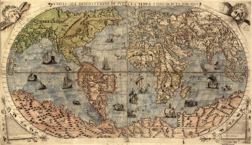 mappa mondo 1500