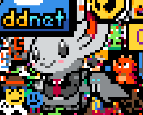 Il Pokémon Minccino nel r/place 2022.