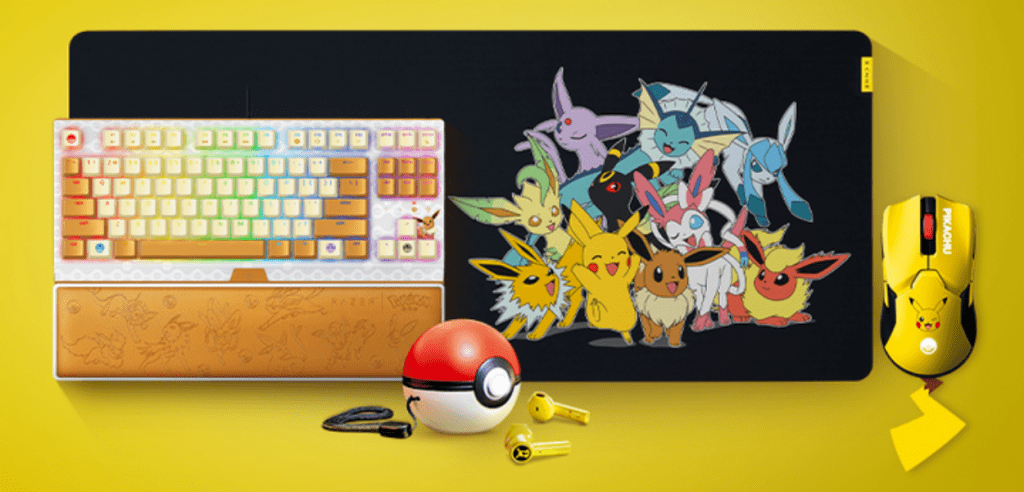 Razer tastiera e mouse Pikachu Eevee
