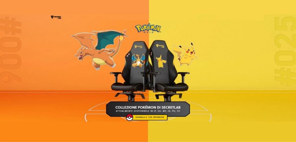sedie gaming Pikachu Charizard
