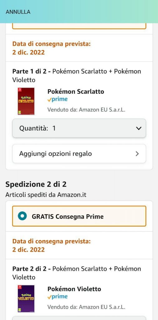 preordine amazon pokémon scarlatto e violetto