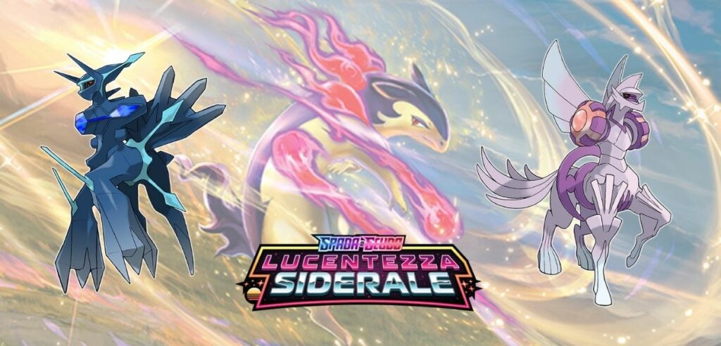 Le carte rare segrete di Dialga e Palkia Origine si mostrano in inglese.