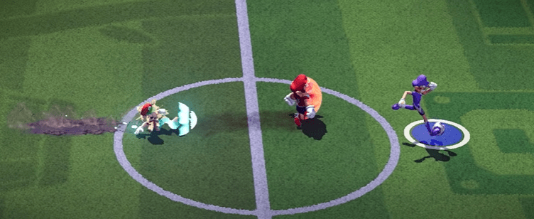 Scivolata con sprint in Mario Strikers: Battle League.