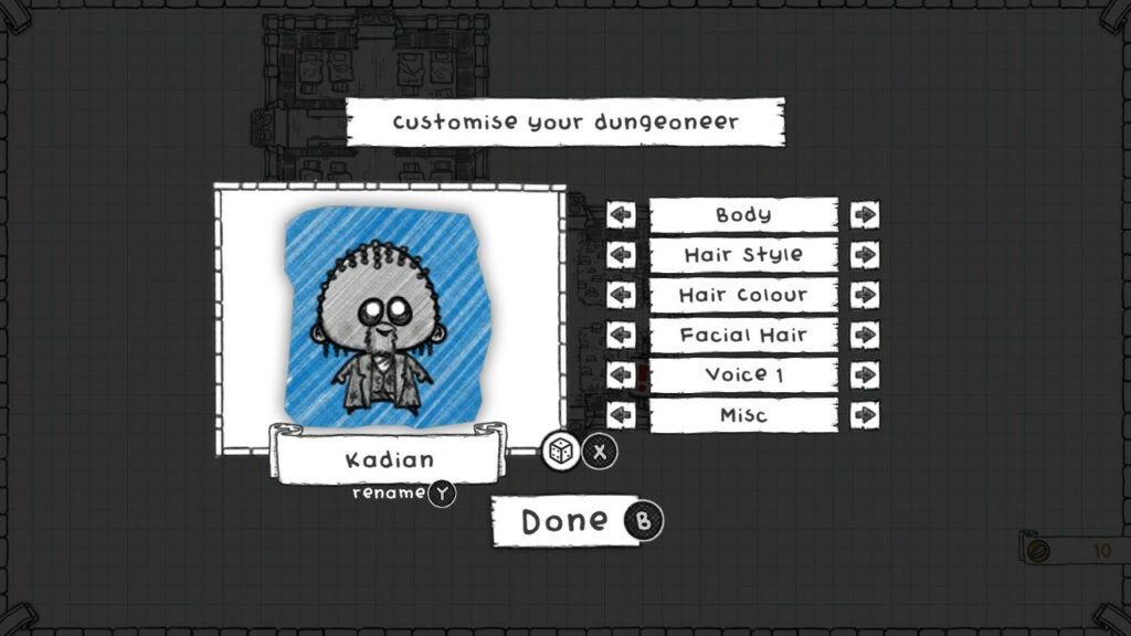 Personalizzazione di un eroe di Guild of Dungeoneering