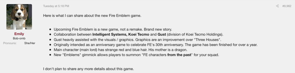 Fire Emblem Rumor