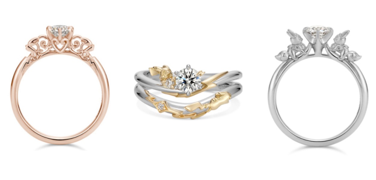 Dei magnifici solitari hanno un diamante con raffigurata una Poké Ball