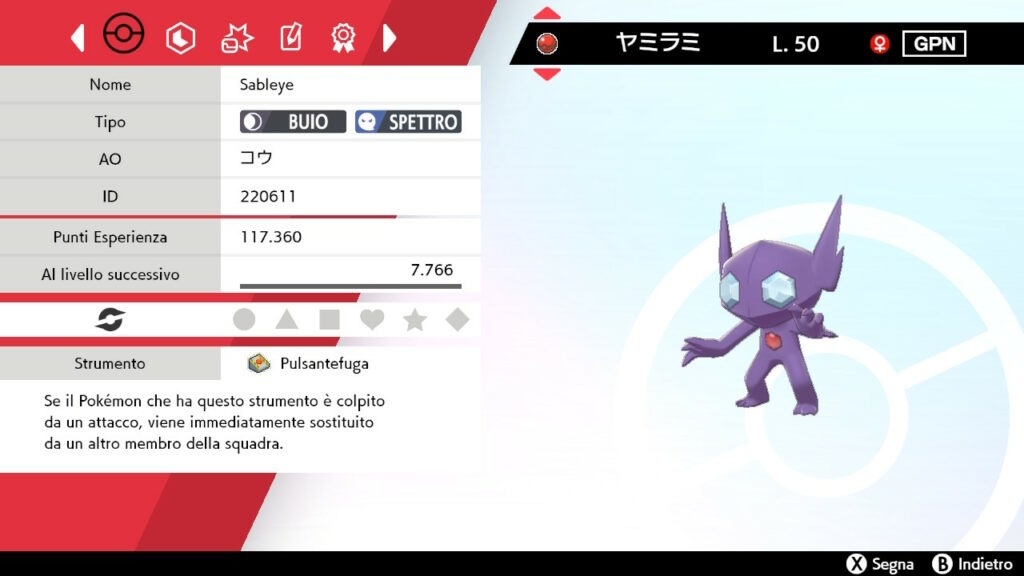 Grimmsnarl Sableye Spada Scudo