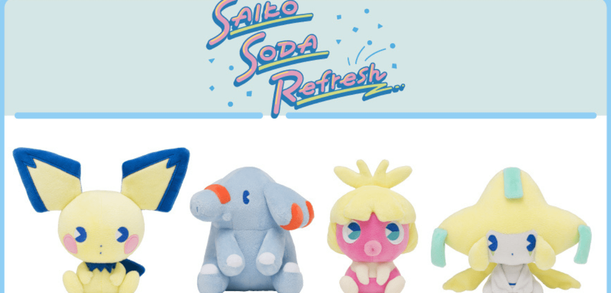 Nuovi peluche della linea Saiko Soda arrivano nei Pokémon Center giapponesi