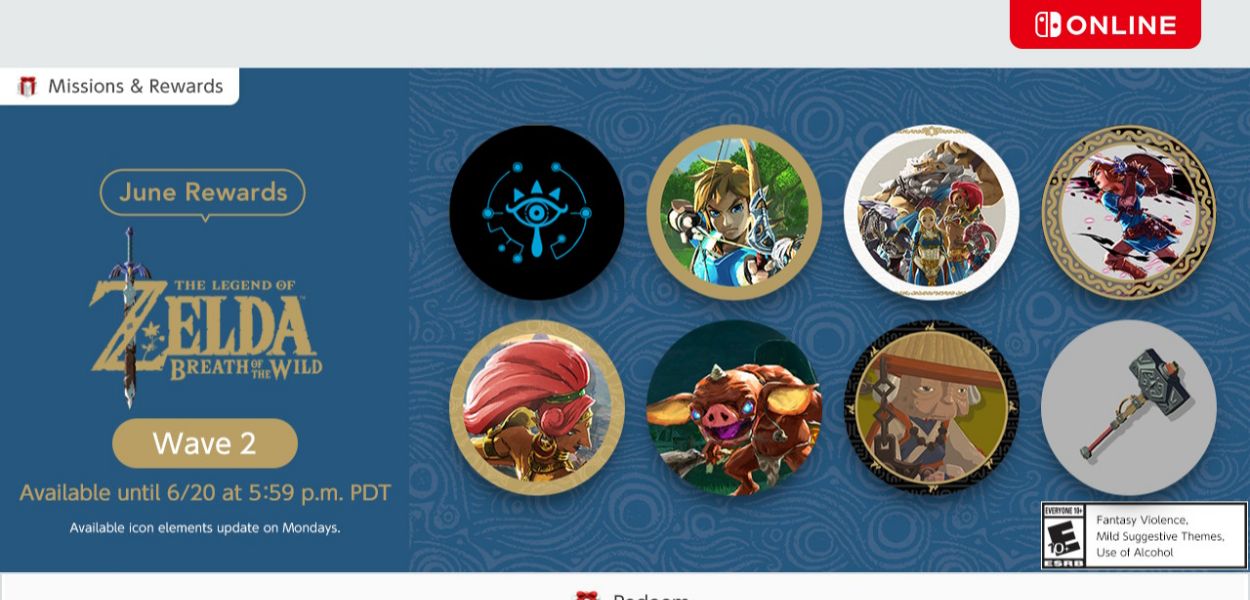 Disponibile la seconda ondata di icone di Zelda Breath of the Wild per Nintendo Switch Online