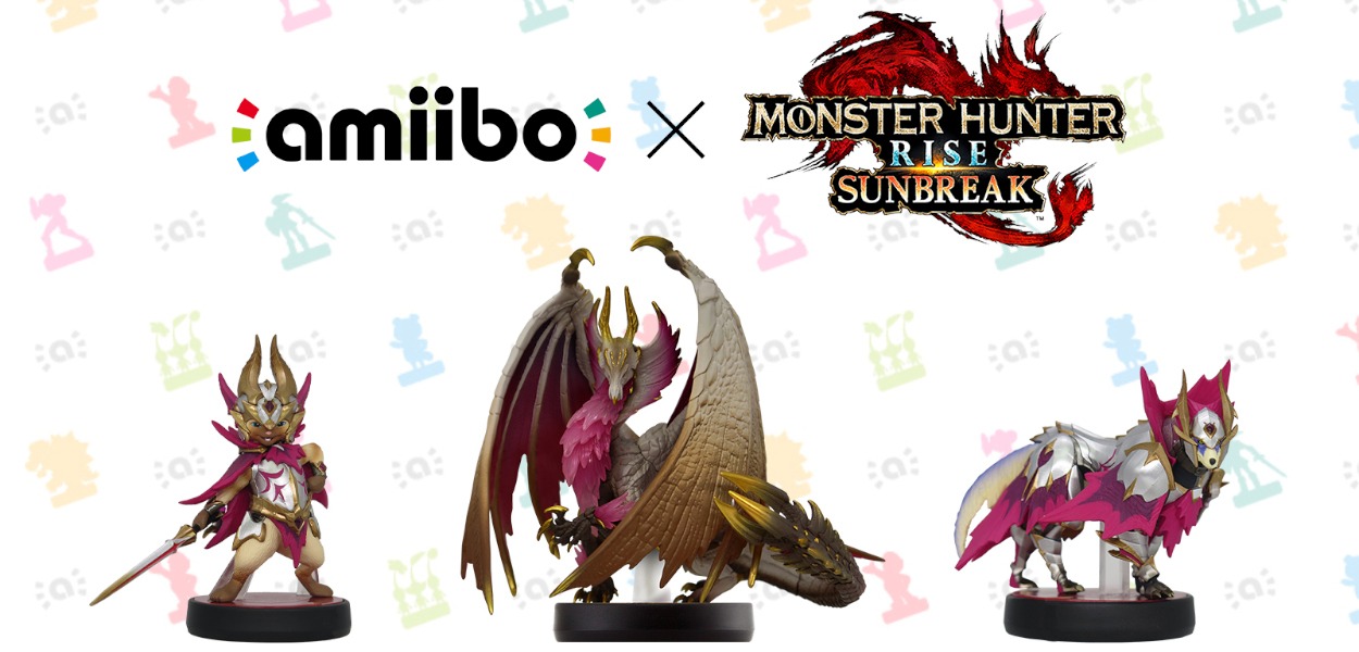 Tre amiibo di Monster Hunter Sunbreak disponibili sul My Nintendo Store