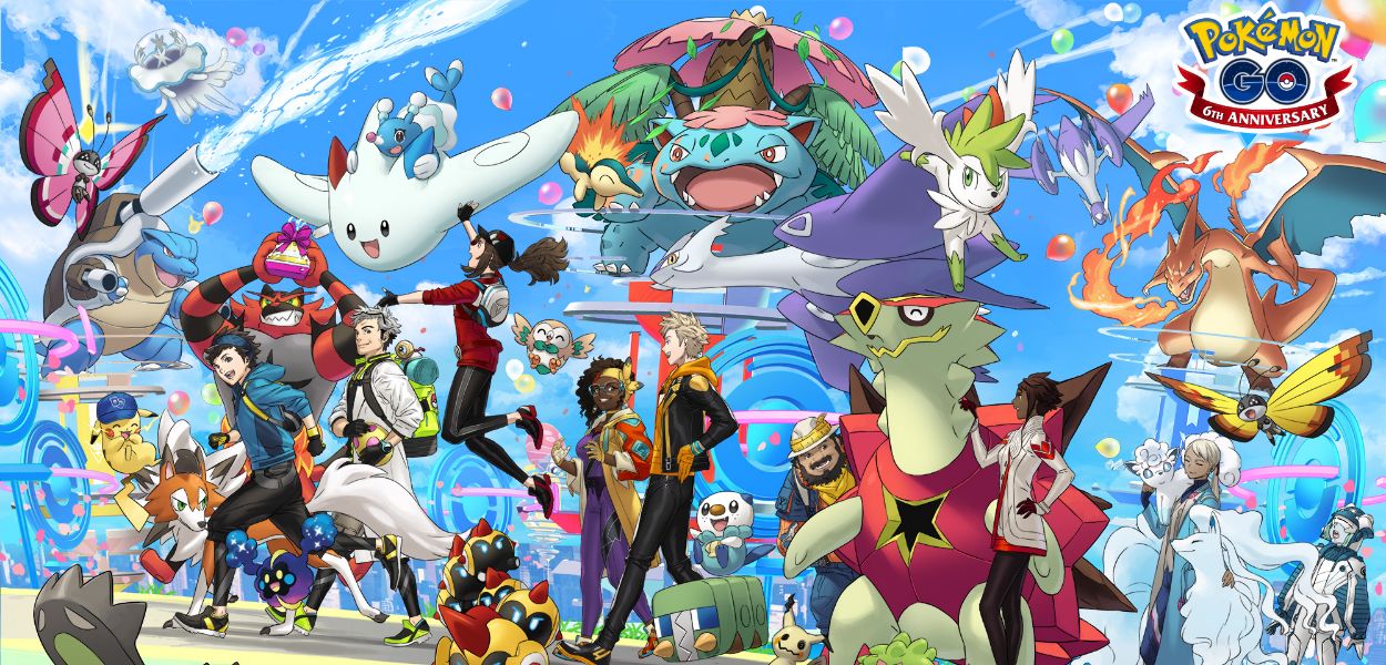 Pokémon GO compie 6 anni: pubblicata l'illustrazione celebrativa