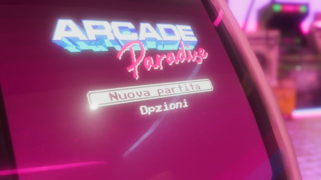 Schermata iniziale di Arcade Paradise