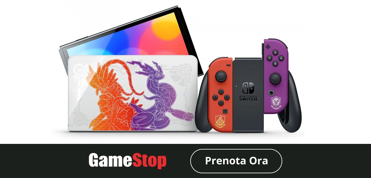 GameStop aprirà oggi i preordini di Nintendo Switch OLED edizione Pokémon Scarlatto e Violetto