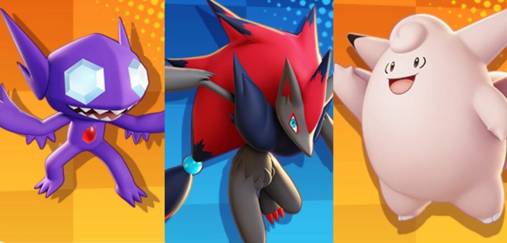 Sableye Zoroark Clefable Pokémon Unite beta test