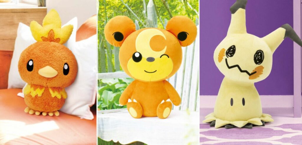 Peluche Pokémon Center Torchic Teddiursa Mimikyu