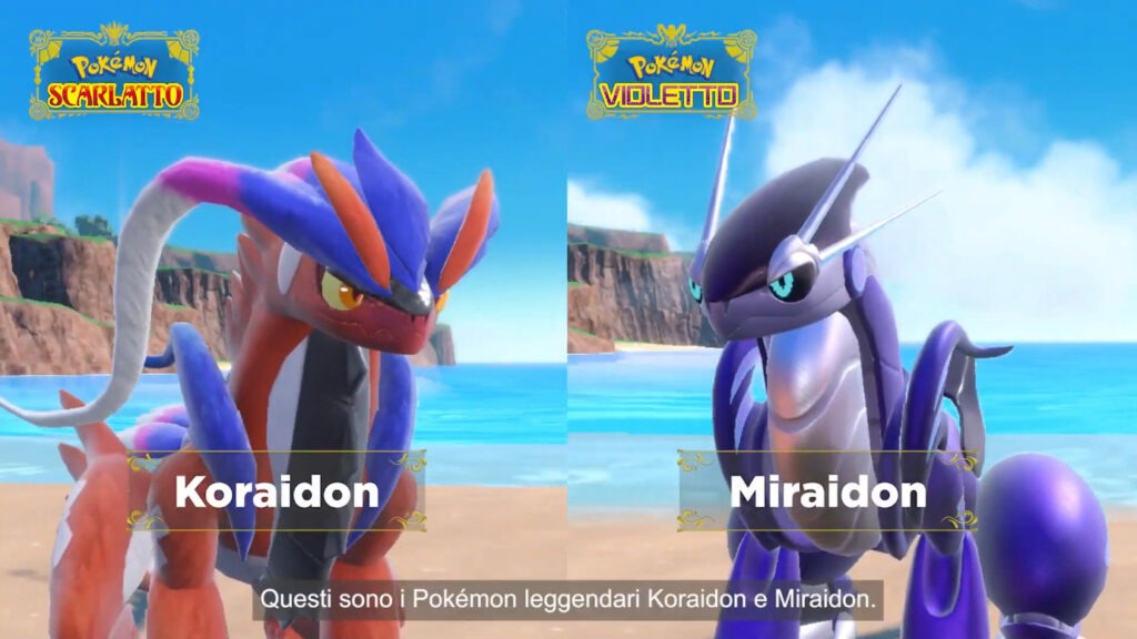 Koraidon e Miraidon, leggendari di Pokémon Scarlatto e Violetto