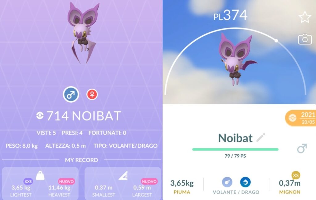 Noibat su Pokémon GO