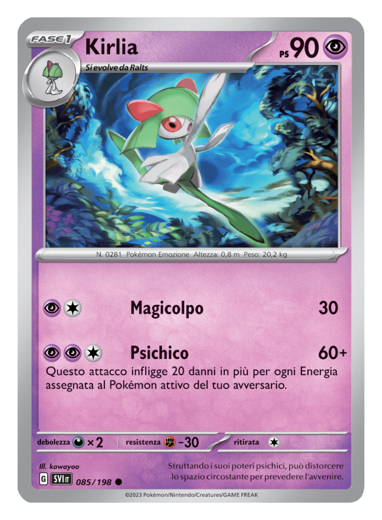 Kirlia carte pokémon scarlatto violetto