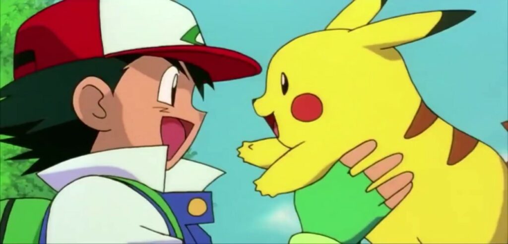 ash e pikachu nella prima serie dell'anime Pokémon