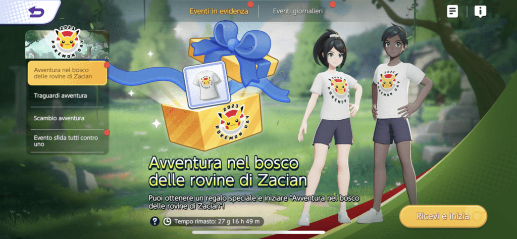 avventura nel bosco delle rovine di zacian pokémon unite